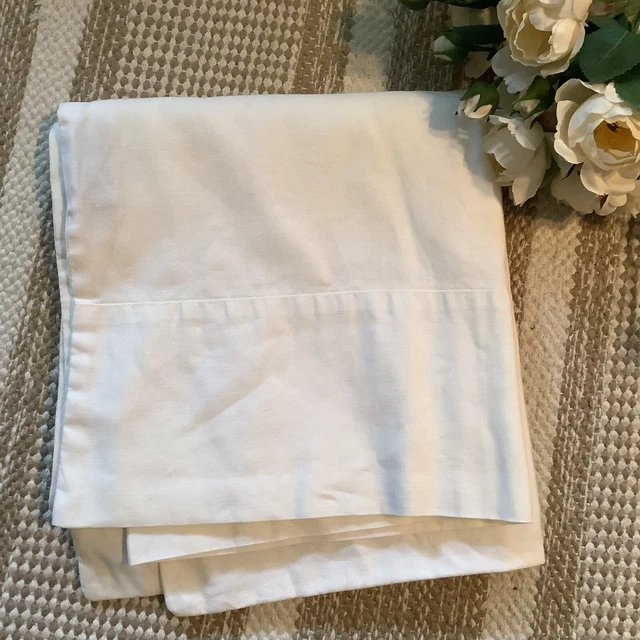1 RH Restoration Hardware white cotton/linen KING? pillow case 19"x41" cottage