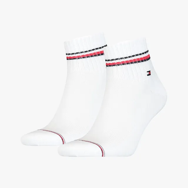 Tommy Hilfiger Two Pack Iconic Quarter Socks - White