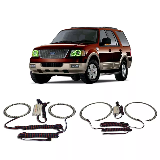 Bright Green Angel Eye Headlight Halo kit for Ford Expedition 03-06