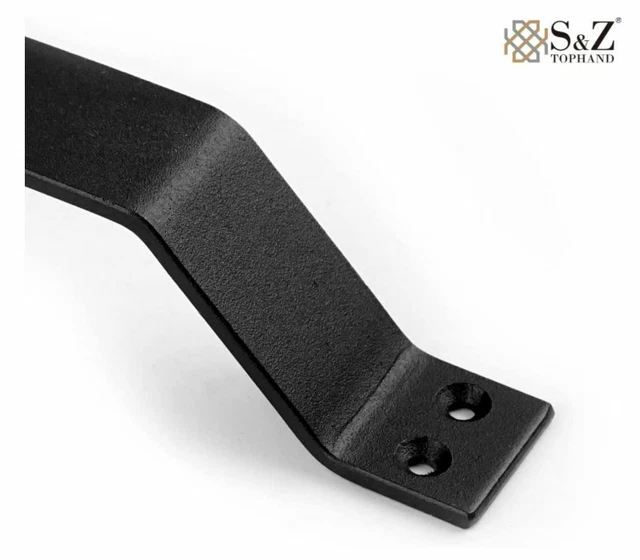9" Sliding Barn Door Handle, Black Gate Pull Handle Set Interior & Exterior 2