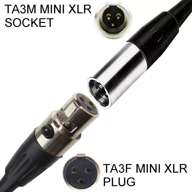 10x TA3F 3 Pin Mini XLR Stecker Buchse Buchse für Mikrofon Audio Power 3