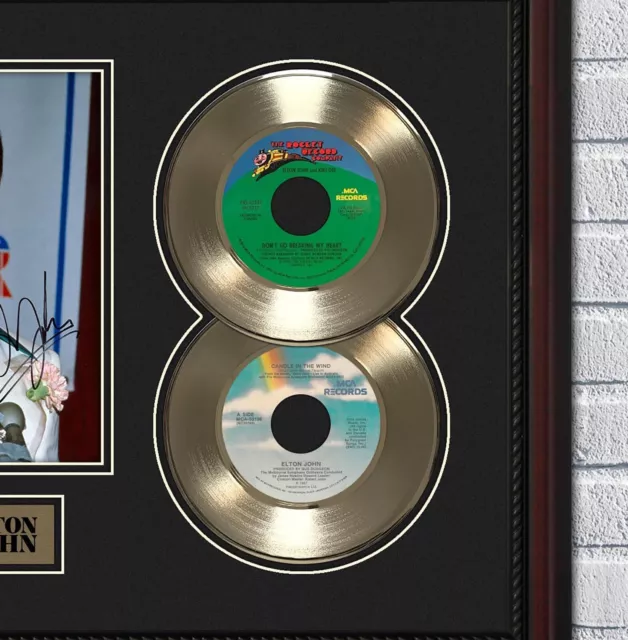 Elton John Framed Gold or Platinum 45 Record w/ Reproduction Signatures 2