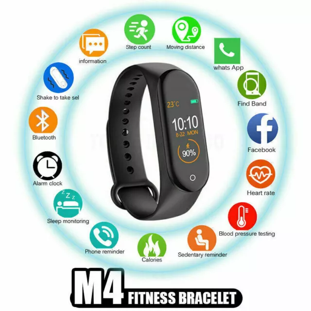 M4 Smart Watch Band Heart Rate Blood Pressure Monitor Tracker Fitness Wristband