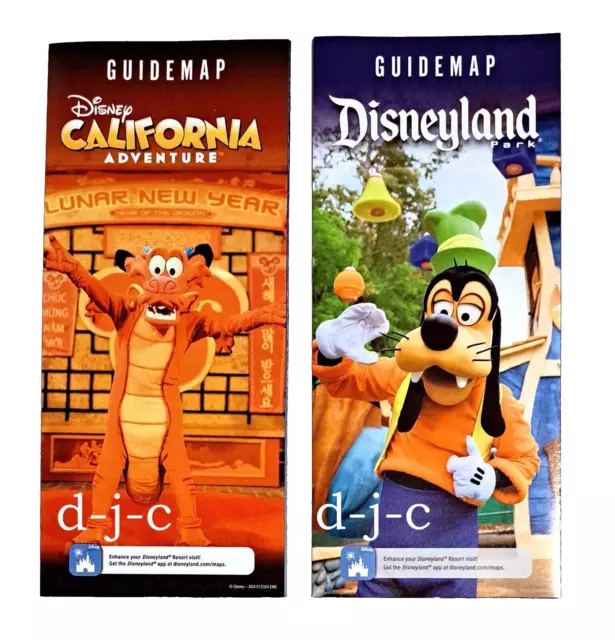 DISNEYLAND & DCA Guide Maps January 2024 Goofy Lunar New Year Mushu