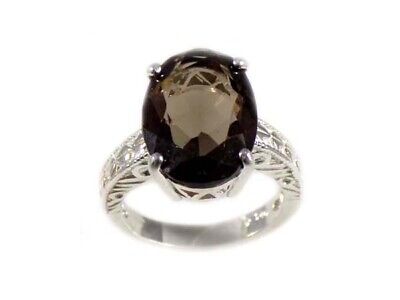 Smoky Quartz Ring Antique Gemstone Cairngorm Scotland Druid Gem Sterling Ring