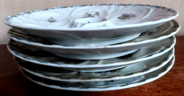 Lot De 4 Assiettes à Huîtres Pillivuyt - Porcelaine Blanche, Occasion En Bon état, Made In France
