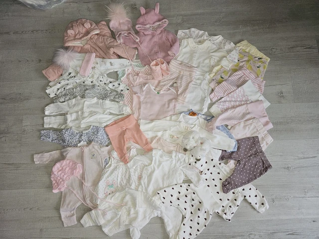 Baby 🩷 Girl Clothes Bundle Tiny Baby / Newborn / Up To 1 Months & Out Suit