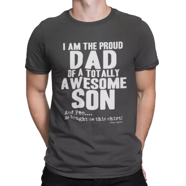 T-shirt uomo PAPÀ orgoglioso PAPÀ di un fantastico FIGLIO regalo di compleanno papà