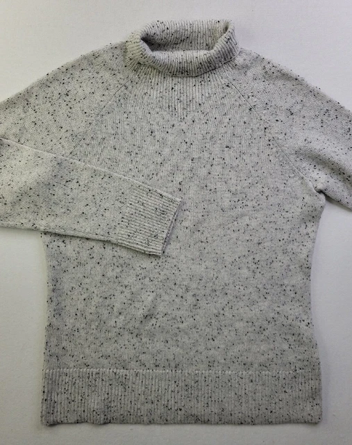 EUC - THEORY Donegal Cashmere Women S Speckled 100% Cashmere Mock Neck Sweater