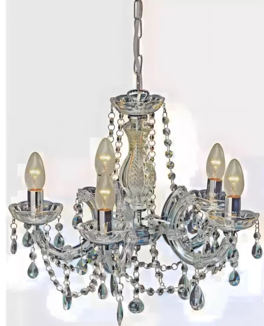5 Way Ceiling Light Fitting Chandelier Jewel Pendant Living Room Lights LED Bulb
