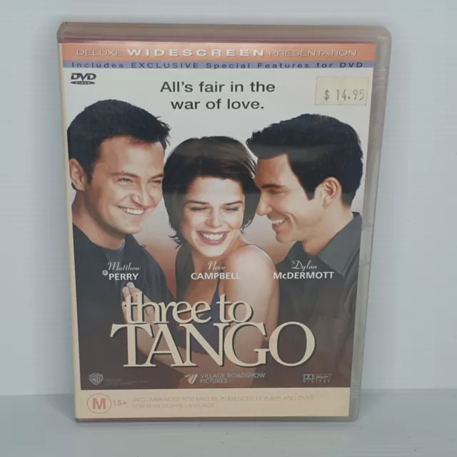 Three To Tango (DVD, 1999) Matthew Perry Neve Campbell VGC Romance Comedy R4