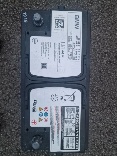 GENUINE BMW AGM SEBANG Stop Start Battery 12V 92Ah 850A £140.00 ...