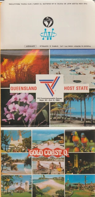 Commonwealth Games Host State Qld 70  Scenes Murray Views Foldout Postcard