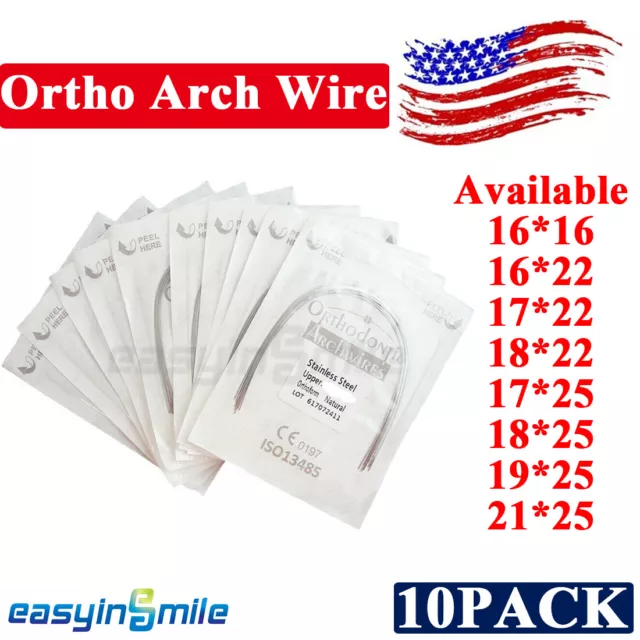 Dental Orthodontic Stainless Steel Arch Wires Rectangular Super Elastic 10Packs