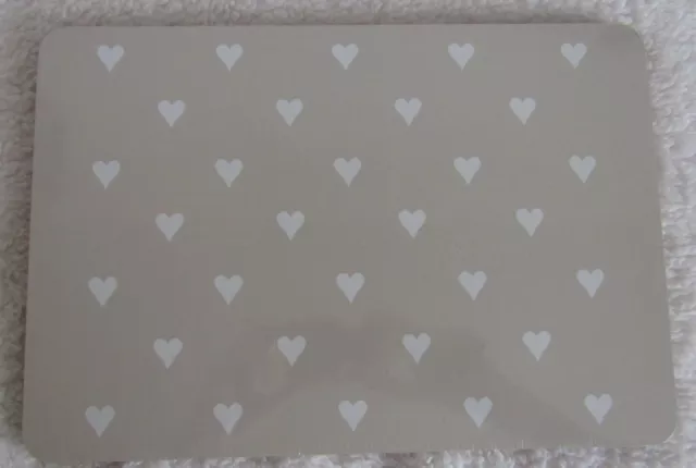 Heart Cork Placemats Set Of 4 29 x 20cm Cream/Beige Brand New And Sealed