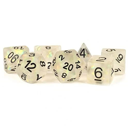 Metallic Dice Games LIC604 ICY Opal CLbk Dice & Dice Bags - Set of 7 (US IMPORT)