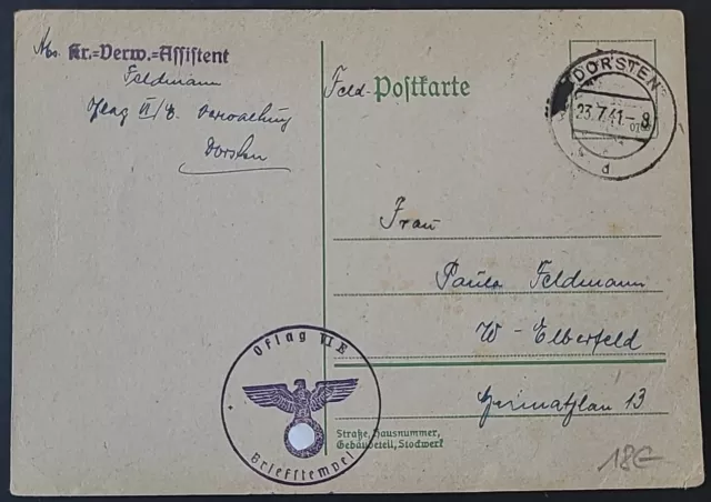 Zensur AK Karte Lager Oflag VI E Dorsten 1941 Kriegsgefangenenpost POW (34