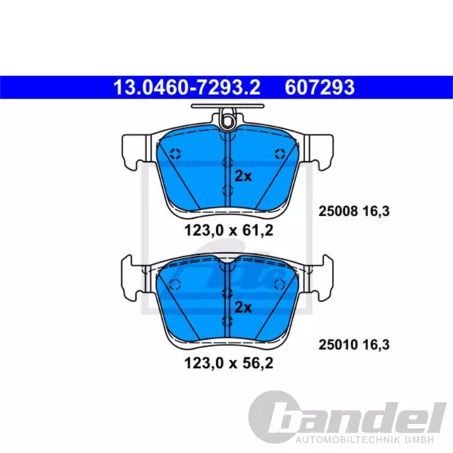 ATE BREMSSCHEIBEN 272mm + BELÄGE HINTEN für VW GOLF 7 TOURAN 5T AUDI A3 8V LEON 3