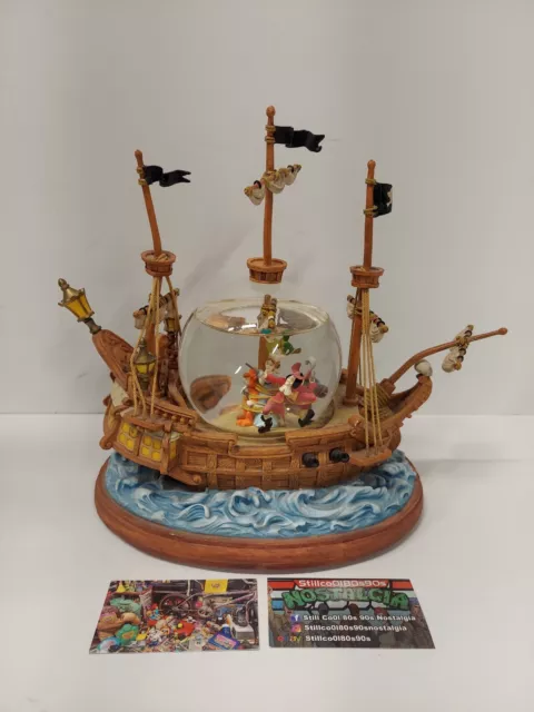 Disney PETER PAN MUSICAL SNOW Water GLOBE Pirate Ship YOU CAN FLY Song