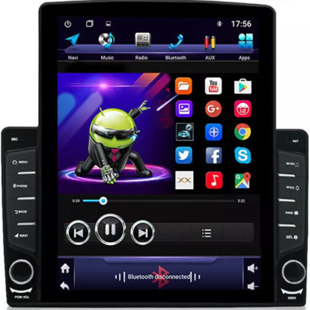 1DIN Rotatable Car Stereo Radio Bluetooth MP5 Player Wifi Android 8.1 Quad-core