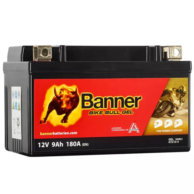 Banner Bike Bull Gel Motorrad Batterie GTZ10-4 YTZ10S YTZ10-S GTZ10S 9Ah 12V