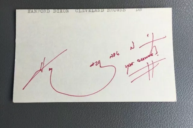 Hanford Dixon - Football Player-Autograph Signed-Index Card-Guaranteed Authentic