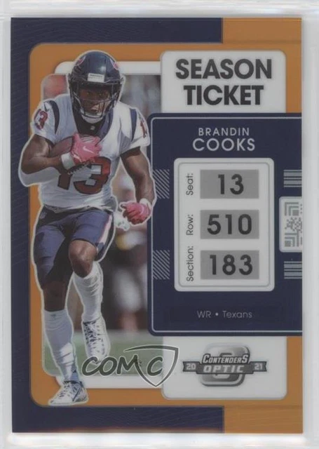 2021 Panini Contenders Optic Season Ticket Orange Prizm /50 Brandin Cooks #58