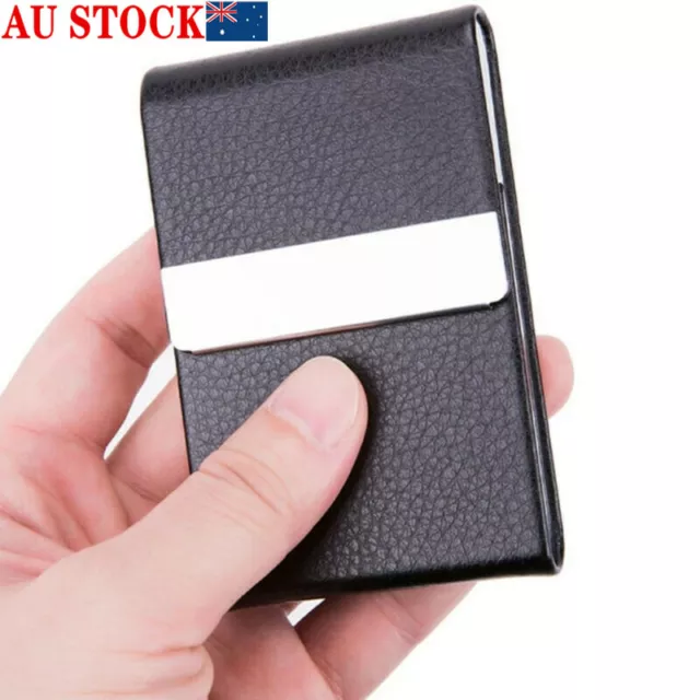 Box For Cigarette Cigar Tobacco Case Pocket Pouch Holder Stainless Steel+PU AU