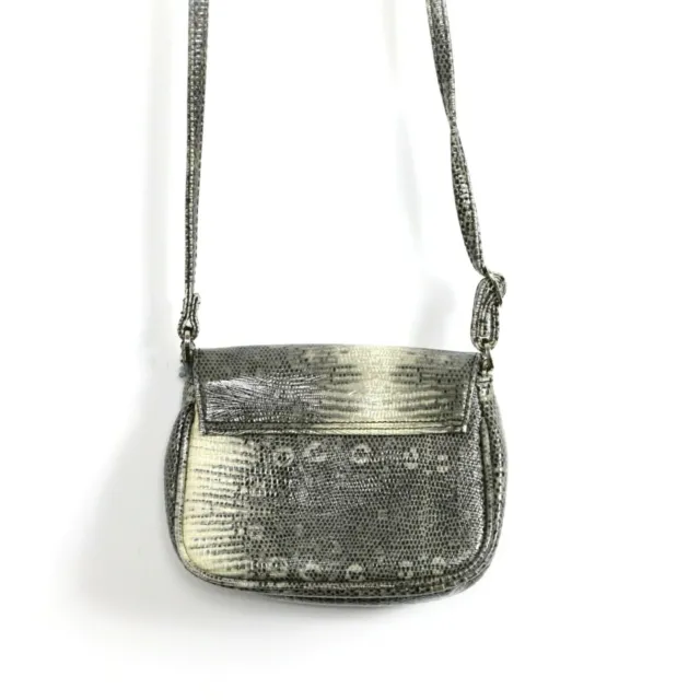 KENNETH COLE REACTION crossbody bag faux snakeskin leather gray long ...