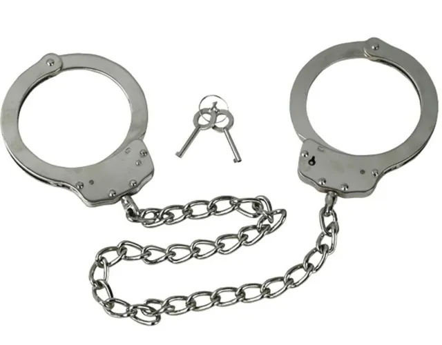 Heavy Duty Silver LegCuffs Leg Restraints Prisoner Shackles LegIrons Ankle Cuffs