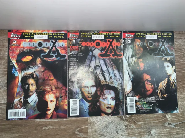 THE X FILES COMIC LOT 1 2 & 3 NUMBERED EDITIONS TOPPS COMICS 1995 Pristine