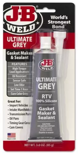 JB Weld 32327 Ultimate Grey Silicone Gasket Maker & Sealant - 3 Oz.