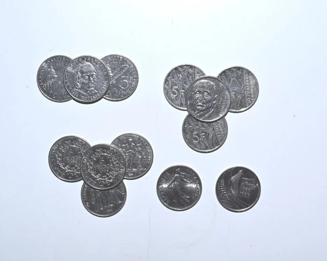 Monnaie France 5 francs lot de pièces de monnaies françaises commémoratives.