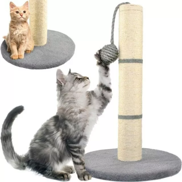 Rascador para Gatos Con Juego Bola En Cuerda De Sisal Y Felpa 45 CM