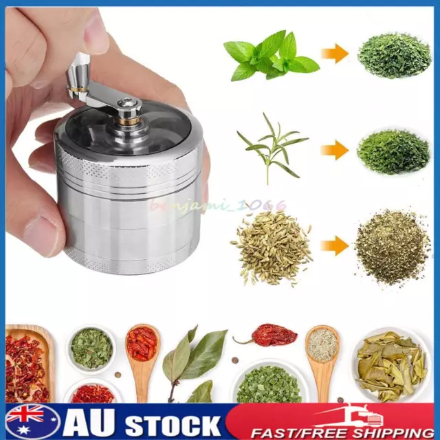 4 Layer Metal Zinc Alloy Herb Tobacco Grinder Hand Muller Smoke Crusher Spice