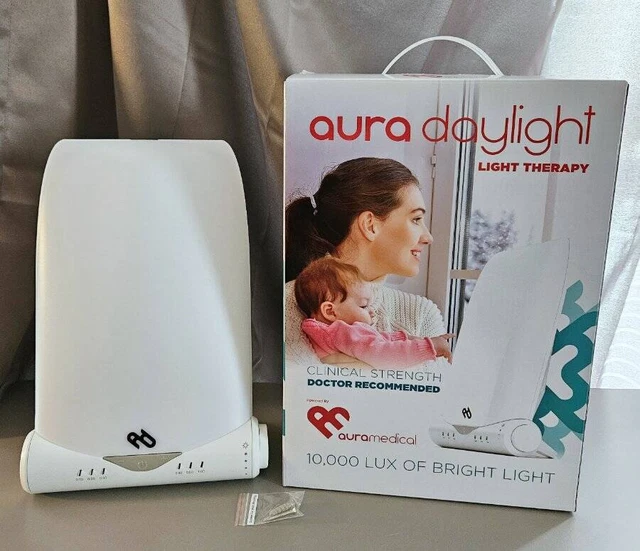 Lámpara de terapia de luz diurna Aura 10000 lux de espectro completo luz brillante con temporizador