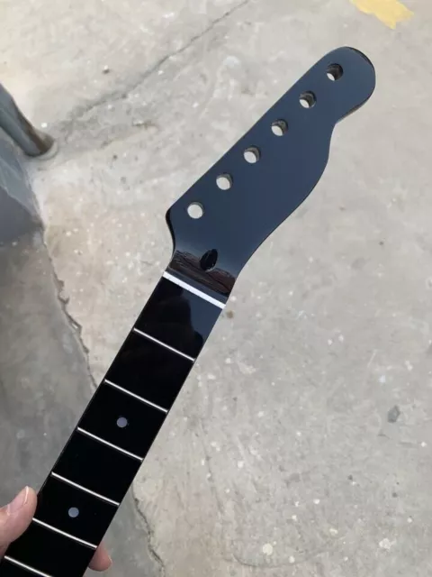 Black gloss 21 frets Tele style electric guitar neck Maple fingerboard dot inlay