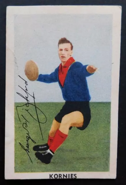 1951 Kornies Card Footballers in Action # 11 G Bickford Melbourne VFL / AFL