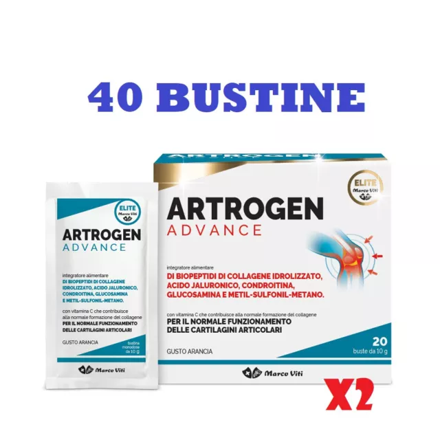 Marco Viti Artrogen Advance 40 Buste Da 10g Gusto Arancia Integratore Alimentare