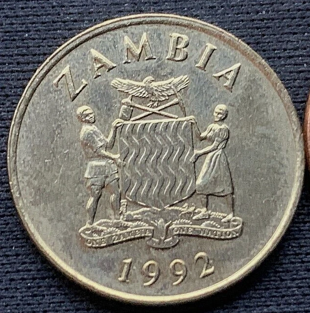 1992 Zambia 1 Kwacha Coin UNC     High Grade World Coin      #M181