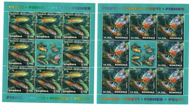 Rumänien  2012 Kleinbogensatz Mi. 6625-6628  Fische Zierfische Fish