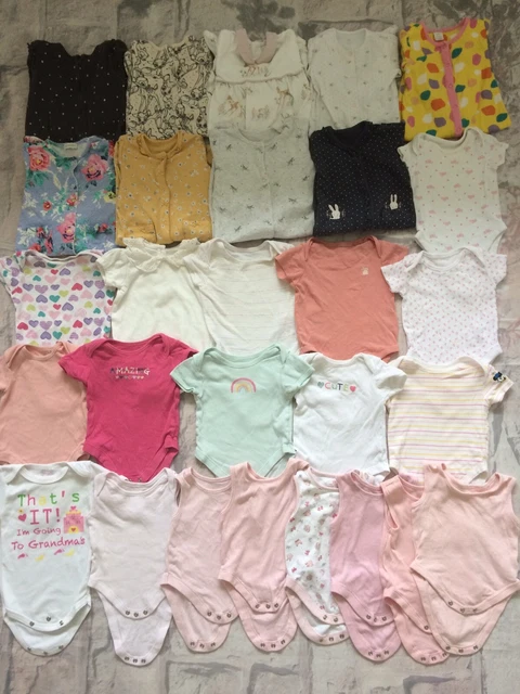 Baby Girls 3-6 Months Baby Grows & Body Vests Bundle Next TU George Etc
