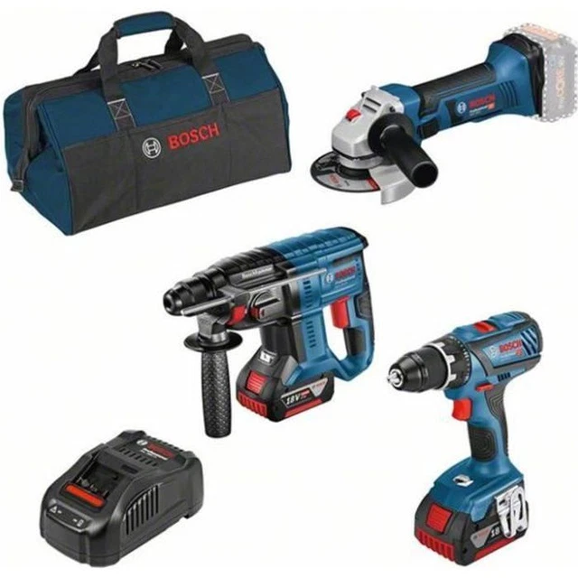 14658002 KIT 3 ATTREZZI: GSR/GBH/GWS + 2x5.0Ah Bag BOSCH