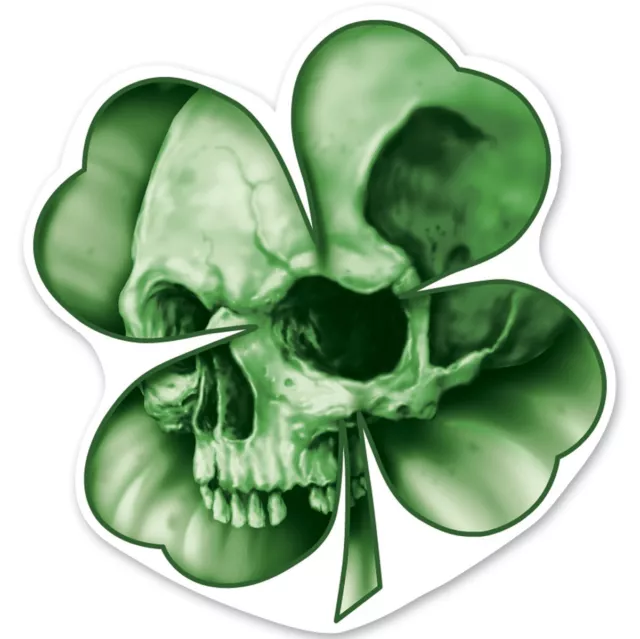 Aufkleber Totenkopf im Kleeblatt 7 x 7 cm Sticker Clover Skull Decal