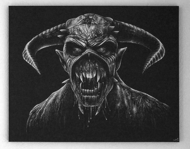 Eddie Iron Maiden LE mur en métal gravé maison loft chalet art fait main