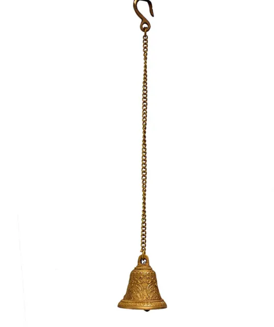 Indian traditional Brass Hanging Bell 27 Inches Gold