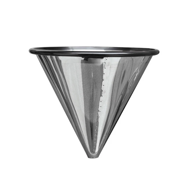 Filtro per caffè in acciaio inossidabile senza carta - Colino a cono per caffè riutilizzabile e permanente per Ovalware, Chemex e altre caraffe (in titanio color oro