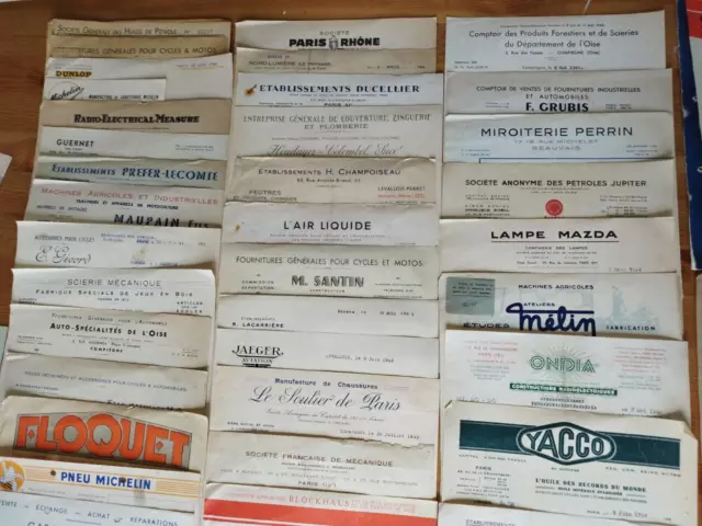 Lot de vieux papiers documents garage automobile la Neuville en Hez WW2