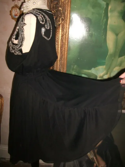 BNWOT Ladies Black heavy beaded dress size 12 by River Island 7