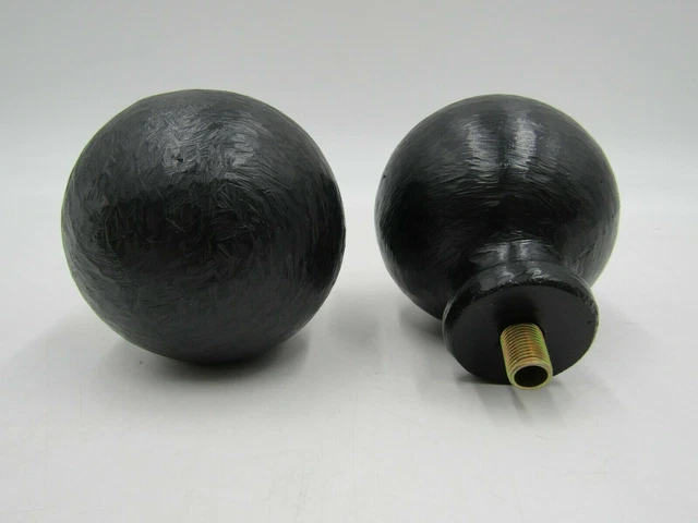 Pottery Barn Ball Finials 1.25" diam Cast Iron Black S/ 2 Large #C88